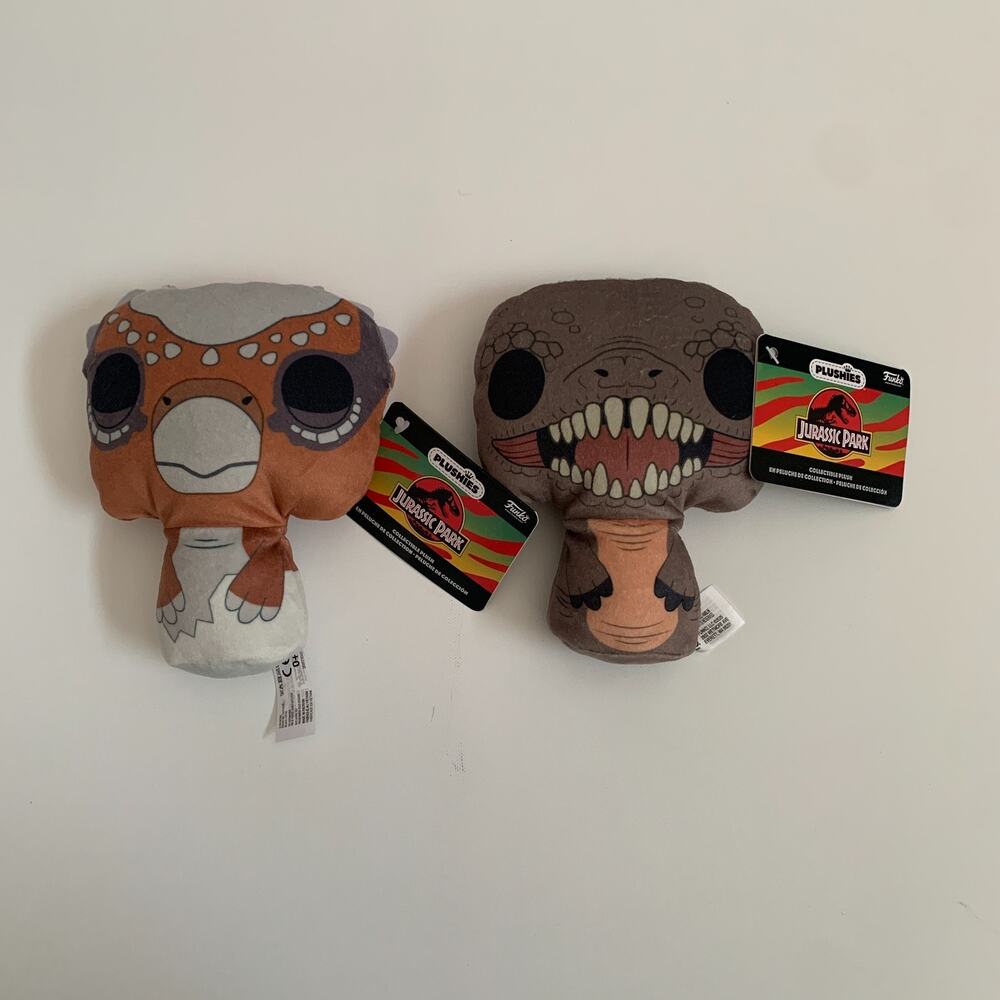 Funko POP! Plushies: 6'' Jurassic Stygimoloh T-Rex Lot Of 2 Beanbag Mini Plush